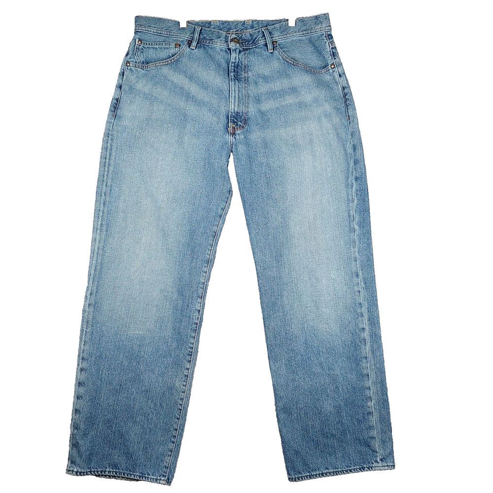 Polo Ralph Lauren Jeans Mens 38x32 Blue Brixton Loose Fit High Rise Faded Denim